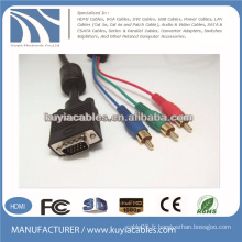 Câble 15Pin VGA à 3RCA Câble / câble HD15P, vga mâle à 3 rca câble mâle